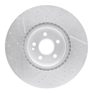 Mercedes-Benz GLA45 AMG Brake Rotor (1) - Front - R1 Concepts - Drilled & Slotted - Silver - `14-`19